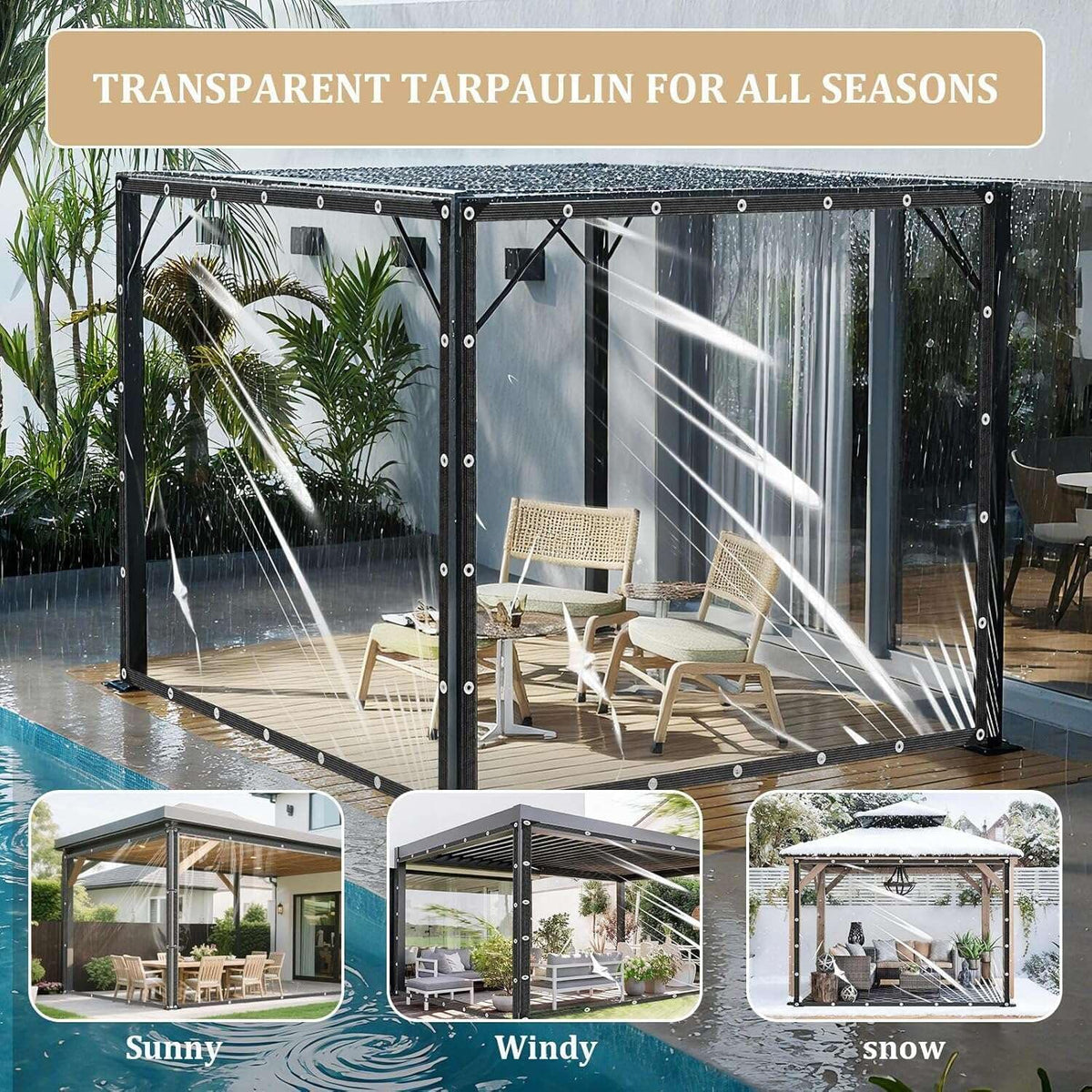 clear tarps heavy duty waterproof 7x14ft clear tarp, package contents