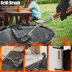 RINPIR 31pcs BBQ Grill Accessories Gifts for Men Dad, Heavy Duty Grilling Tools Gift Set for Father‘s Day, Stainless Steel BBQ Utensils Kit with Mats, Grill Brush in Carrying Bag Brown
