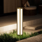 SkyGlow 32" Bollard Light, 120V/12V Aluminum LED IP65 Waterproof Outdoor Modern Landscape Path Lights, 3000K Curb Appeal for Garden Pathway Lawn Patio Courtyard Driveway Commercial