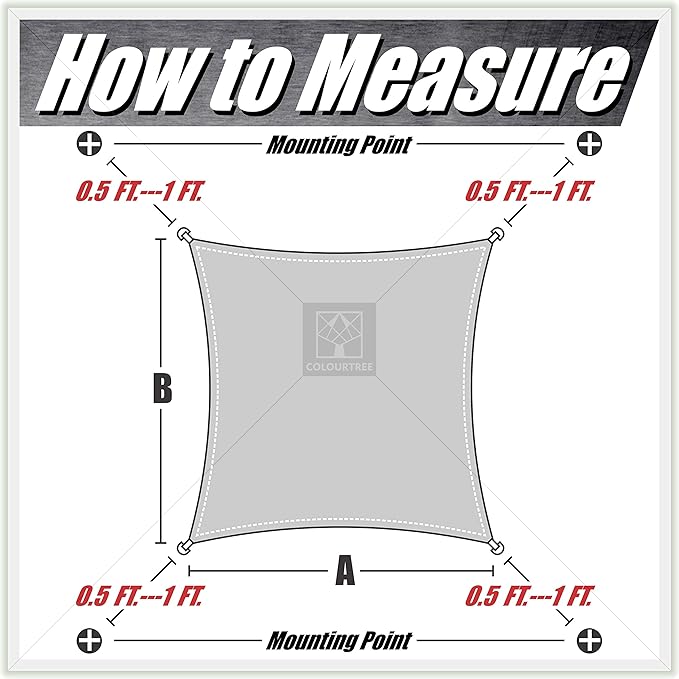 ColourTree TAPR1616 Custom Size 9' x 17' Green Sun Shade Sail Canopy UV Block UPF50 Rectangle - Commercial Standard Heavy Duty - 190 GSM - 3 Years Warranty