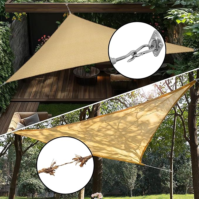 YOFIT 40 Pcs Shade Sail Hardware Kit, 6 Inch Outdoor Sun Sail Accessories, 304 Stainless Steel Turnbuckles & Brackets for Triangle/Rectangle Sails, Patio Canopy Installation Hardware Set Waterproof
