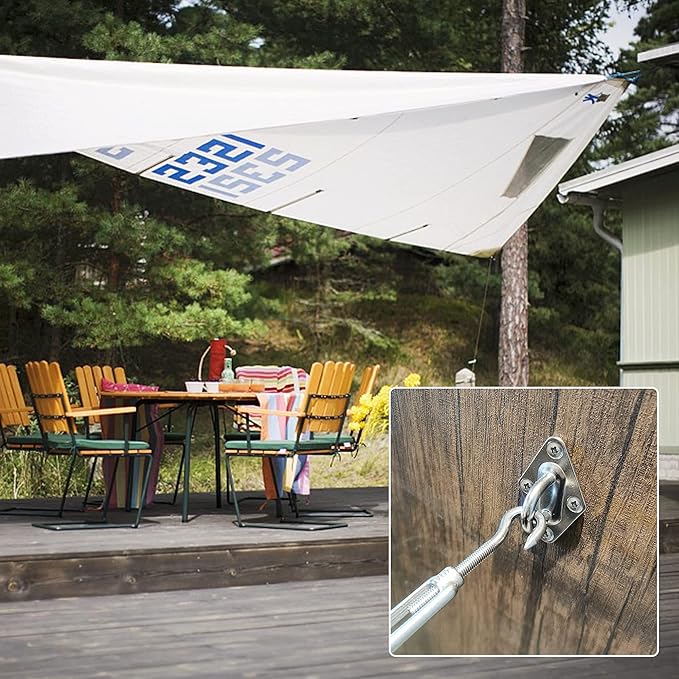 YOFIT 80 Pcs Shade Sail Hardware Kit 6 inch for Triangle Rectangle Sun Shade Sail Installation, 304 Grade Stainless for Garden Outdoors