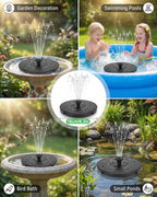 Solar Bird Bath Fountain – 2026 Upgraded 1.4W Solar Pump with 7 Nozzles and 4 Fixed Pipes, Floating & Free-Standing, Solar Fountain for Bird Bath, Garden, Pond, Pool