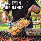 nesting grill basket set, bbq accessories, outdoor camping, close-up detail
