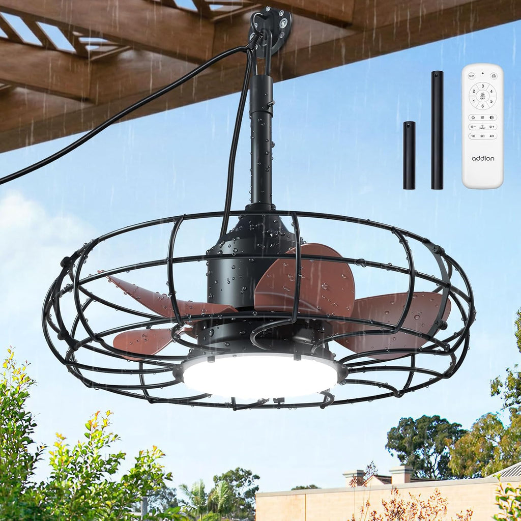 addlon 20" outdoor ceiling fan with light for, main product view