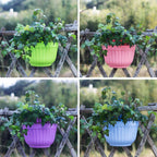 ORIMERC 6 Pcs Colorful Resin Wall Hanging Planter Pot Vertical Garden Living Wall Mount Window Hang Indoor Outdoor for Kitchen Herb Balcony Railing Shelf Fence Bedroom Trellis Décor