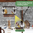 Window Squirrel Feeder, Metal, Strong Suction Cups & Ladders | Squirrel Feeders for Outside Winter, Safe Funny Chipmunk Feeder, Feeding Shelter for Squirrels for Corn Peanuts