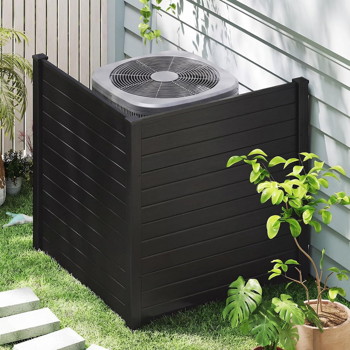 giantex 48''h x 48''w air conditioner fence privacy shown in use