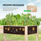 VIVOSUN Elevated Wooden Raised Garden Bed, 46 x 24 x 32 Inches, Mobile Outdoor Planter Box with Storage Shelf and Protective Liner for Outdoor Use, with Lockable Wheels
