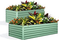 GarveeLife 2pcs 8x4x2 ft Galvanized Raised Garden Bed, 24" Tall Metal Planter Box for Flowers Vegetables, Rust-Resistant Raised Garden Beds for Gardening, Easy Assembly Outdoor Garden Box & Planters