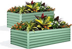 GarveeLife 2pcs 8x4x2 ft Galvanized Raised Garden Bed, 24" Tall Metal Planter Box for Flowers Vegetables, Rust-Resistant Raised Garden Beds for Gardening, Easy Assembly Outdoor Garden Box & Planters