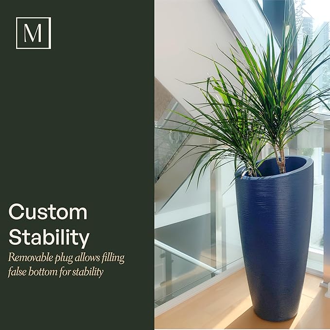 Mayne Modesto 32-Inch Tall Planter – Weather-Resistant Planter for Flowers – Durable Indoor/Outdoor Design for Patio, Porch, or Entryway