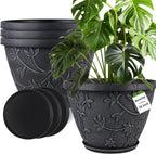 nooulap 4 pack 16 inch large plant pot shown in use