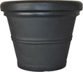 Tusco Products RR155BK Classic Rolled Rim Garden Planter, 15.5", Black