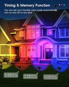 CORESLUX Christmas Smart Spot Lights Outdoor, Color Changing Warm White Landscape Lights with APP and Remote Control, Spotlight Waterproof for Garden Yard Patio Landscape