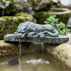 Small Dragon Statue Pond Spitter Outdoor Water Feature with Water Pump Decorative Animal Fountain for Garden,Yard, Lawn and Landscaping Decor