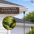 monarch rain chains aluminum teardrop black rain chains shown in use