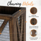 Autumn Alley Large Rustic Farmhouse Wall Planter Set of 2, Farmhouse Decor Wall Hangings for Hanging Planter Indoor, Galvanized Wall Planter, Corrugated Metal, Wooden, Brown - Flowers Not Included