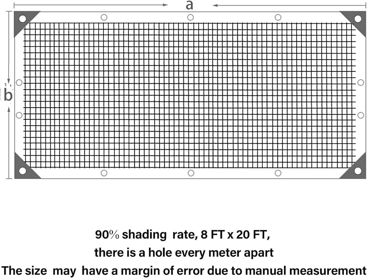 winemana 8x20 ft black shade cloth for garden, close-up detail