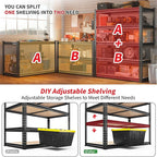 REIBII 2400LBS Storage Shelves 5 Tier Garage Shelving Heavy Duty, Adjustable Metal Shelving Unit, Garage Shelves for Basement, Warehouse, Pantry, Closet, Kitchen 72" H x 35.55" W x 16" D, Black