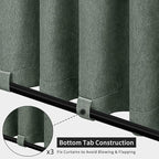 Easy-Going Linen Look Outdoor Curtains Waterproof Windproof Porch Curtains, Soft Thicken Outdoor Privacy Curtains for Patio, Gazebo, Grommet Top and Tab Bottom Drape, 1 Panel, 54x120 inch, Sage Green
