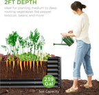 Best Choice Products 8x2x2ft Outdoor Metal Raised Garden Bed, Rectangular Deep Root Planter Box for Vegetables, Flowers, Herbs, and Succulents w/ 239 Gallon Capacity - Gray