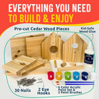 jr bird house kit, diy cedar wood birdhouse shown in use