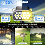 WdtPro Solar Spot Lights Outdoor Waterproof, Bright Solar Lights Outdoor with 16 Extra-Large LEDs, 3 Modes Landscape Spotlights, 2-in-1 Solar Powered Light for Yard Flag Garden, 6 Pack, Warm White