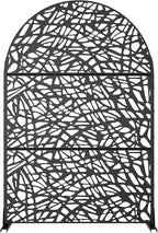 Casaphoria 72" H x 47" W Arched Metal Privacy Screen - Elegant Freestanding Outdoor Screen for Deck, Patio & Balcony - Versatile Decorative Privacy Panels for Home & Garden Use (Black-Net)