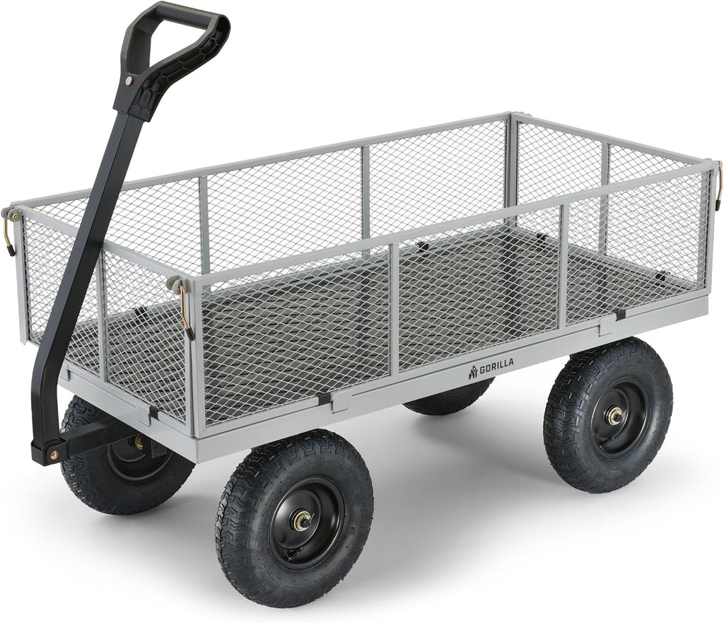 gorilla carts steel utility garden cart, 1000 lb., main product view