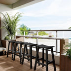 Stoog All-Weather Bar Stools Set of 4, 28" Height Outdoor Bar Stools, Low Maintenance, for Patio, Deck, Kitchen Counter, and Garden, Black