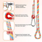 Tree Swing Ropes (Set of 2), 3FT/5FT/10FT/15FT/20FT, Tree Swing Straps Hanging Kit Holds 4400 lbs, Heavy Duty Carabiners for All Swing Hammock Playground Set Accessories (5 FT)