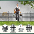 15 panels tall garden animal barrier fence with, close-up detail