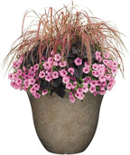 Classic Home and Garden Honeysuckle Resin Flower Pot Planter, Fossil Stone, 15" (Pack of 2)