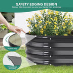Galvanized Raised Garden Bed Outdoor - 4x2x1FT (2 Pack) Metal Garden Planter Box with Safety Edging and Gloves, Raised Bed for Gardening Vegetables Fruits and Flowers - Grey