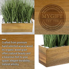 mygift 12 in acacia wood rectangle planter box showing dimensions