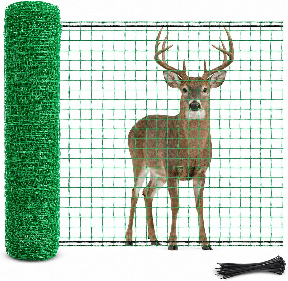 7x100 ft deer fence netting, plastic mesh roll, main product view