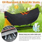 6 Layers Waterproof Hammock Cover for 11-12ft Hammock Stand | Sun Rain UV Dust Snow Protection Outdoor Hammock Cover with Windproof Straps & Soft Cotton Lining for 11-12ft Stand