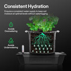 VIVOSUN 8-Pack FlexFeed Self-Watering Pots, Auto Irrigation Fabric Pot Base with Water Meter & Maintenance Window, for Use Indoors/Outdoors in Grow Tents, Greenhouses, Gardens