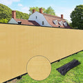 UPGRADE Privacy Fence Screen 6'x37' Sand Outdoor 90% Visibility Blockage 170 GSM Mesh Shade Cover Panels for Backyard,Balcony,Home Decoration with Zip Ties,Customized Avaliable