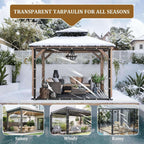 clear tarps heavy duty waterproof, clear vinyl tarp, side view