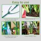 5 Pack Adjustable Plant Support Stakes,Stackable Plant Support Pole with Garden Ties and Clips, Suitable for Monstera,Climbing Plants and Indoor Outdoor Plants
