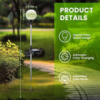 GIGALUMI Solar Garden Lights 3 Pack, Outdoor Solar Lights for Yard Decorative, Christmas Lights Outdoor Decorations Waterproof, Multi-Colored Changing Garden Globes Cracked Glass Ball with LED Lights