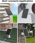 5W Solar Panel Charger Compatible with Arlo Essential 2K Outdoor Camera(2nd Gen)/Essential Outdoor XL(2nd Gen)/Essential Spotlight, IP65 Waterproof 10ft USB-C & Micro USB Cable & Wall Mount, 2 Pack