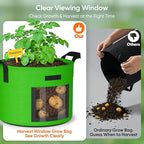 5 Gallon Potato Grow Bags: Set of 5 Colorful Gardening Supplies Fabric Pots with Harvest Window Reinforced Handles - Planting Container for Vegetable Tomatoes Carrot Flowers Balcony Patio Use