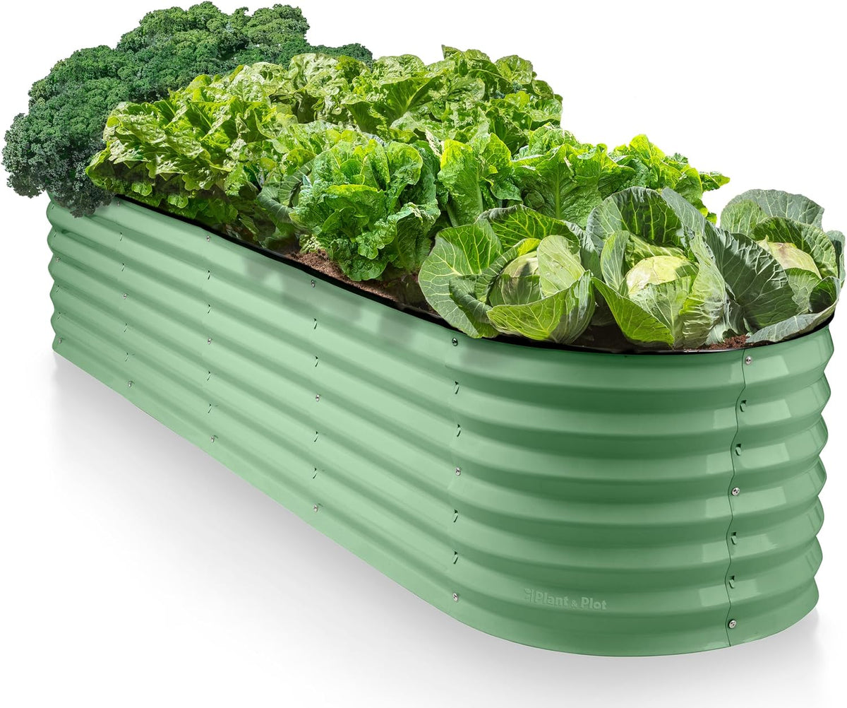 9-in-1 galvanized steel raised garden bed // 8×2×1.5, main product view