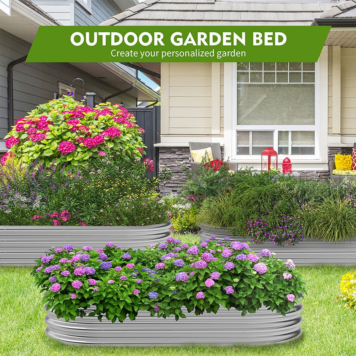 metal raised garden bed, 4x2x1ft galvanized planter box, package contents