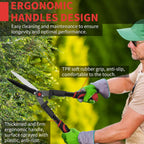GARTOL 23-Inch Hedge Shears, Manual Garden Clippers with 9" High Carbon Steel Wavy Blade, Heavy Duty Bush Trimmers with Shock-Absorbing Bumpers & Adjustable Tension, Easy-Grip Handles