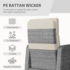 Restland Outdoor Recliner with Independent Adjustable Back & Footrest Wicker Patio Reclining Chair with Flip Table Comfortable Lounge Chair & Thick Cushion for Deck, Porch (Beige)
