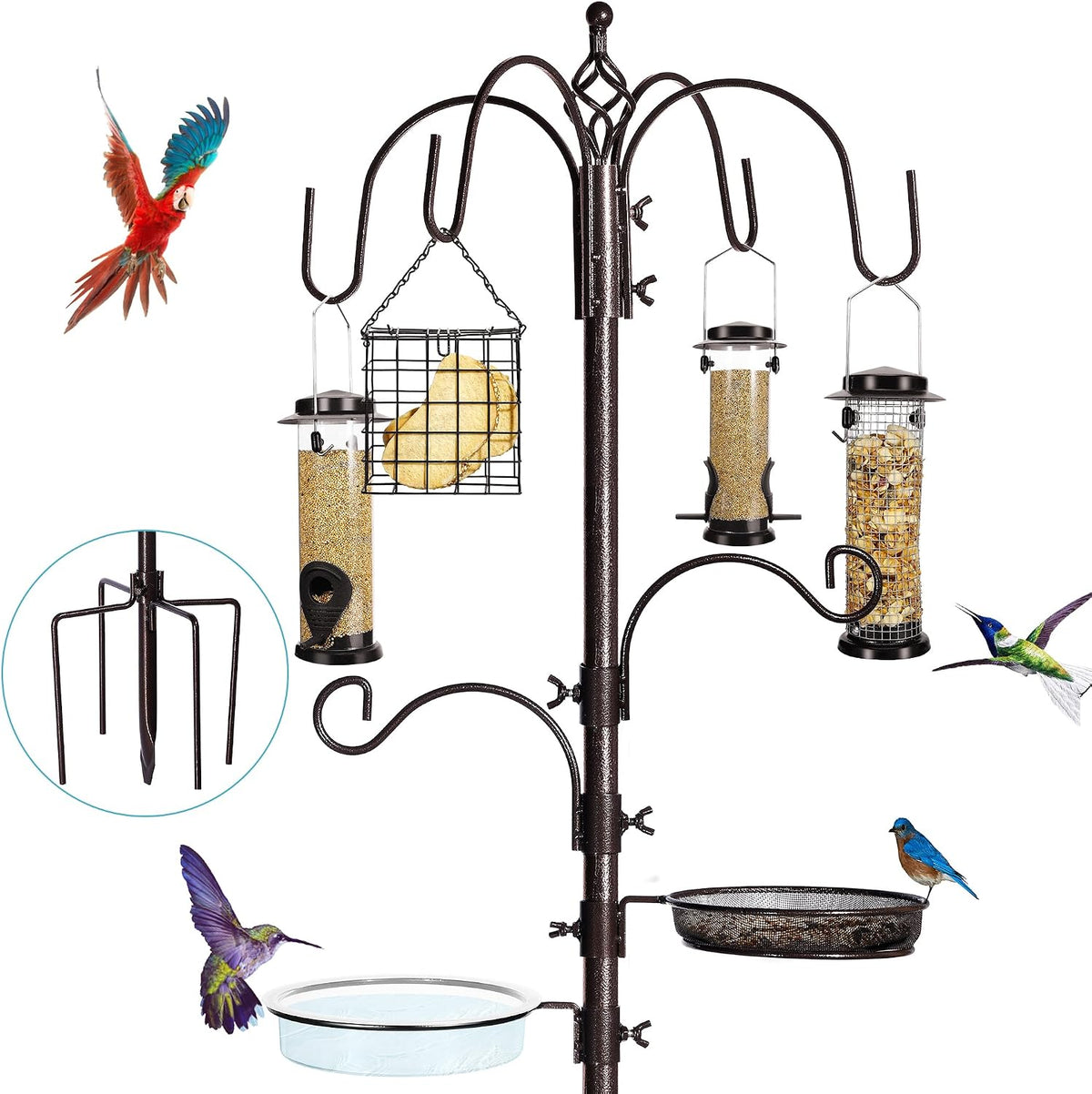 yingym 6-hook bird feeding station, 94 inch bird, main product view